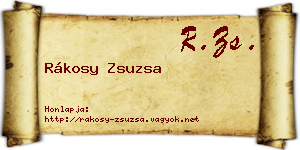 Rákosy Zsuzsa névjegykártya
